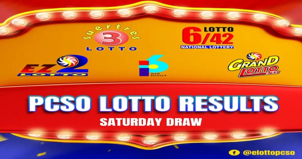 pcso lotto result today Saturday